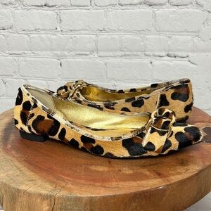 Kate Spade Eryn Leopard Calf Hair Pointed Flats